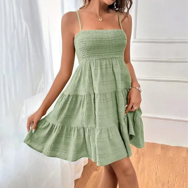 Positano Tiered Sundress - Sage Green