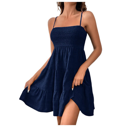 Positano Tiered Sundress - Navy