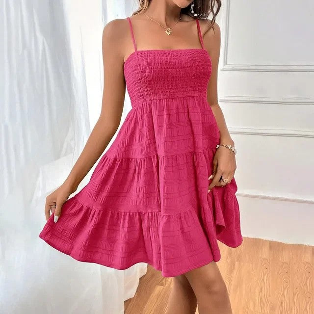 Positano Tiered Sundress - Rose