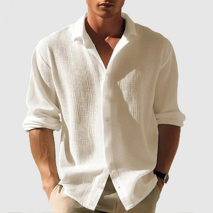 Poitiers Waffle Button-Down - Apricot