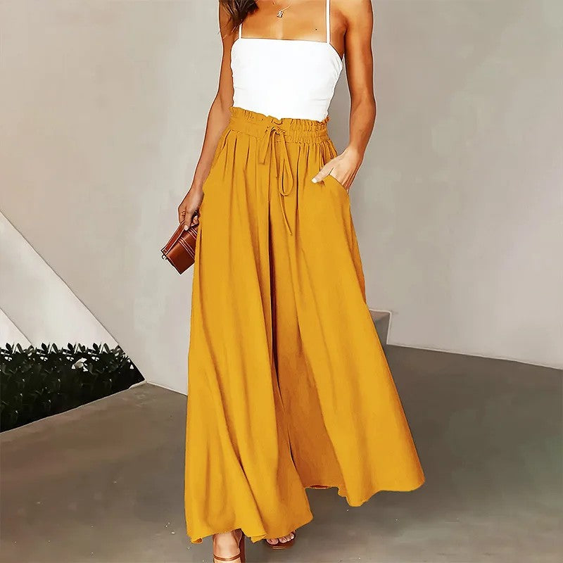 Portofino Draped Culottes - Saffron Gold