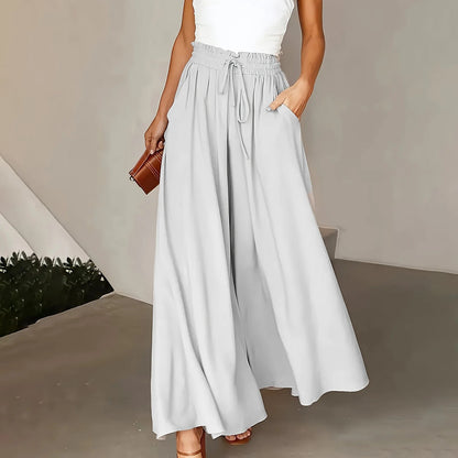 Portofino Draped Culottes - Stone Grey