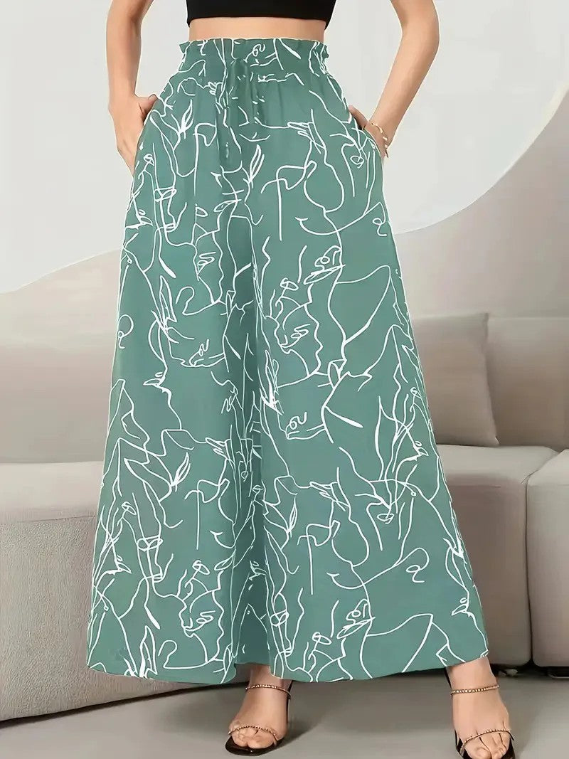 Portofino Draped Culottes - Verdant Green