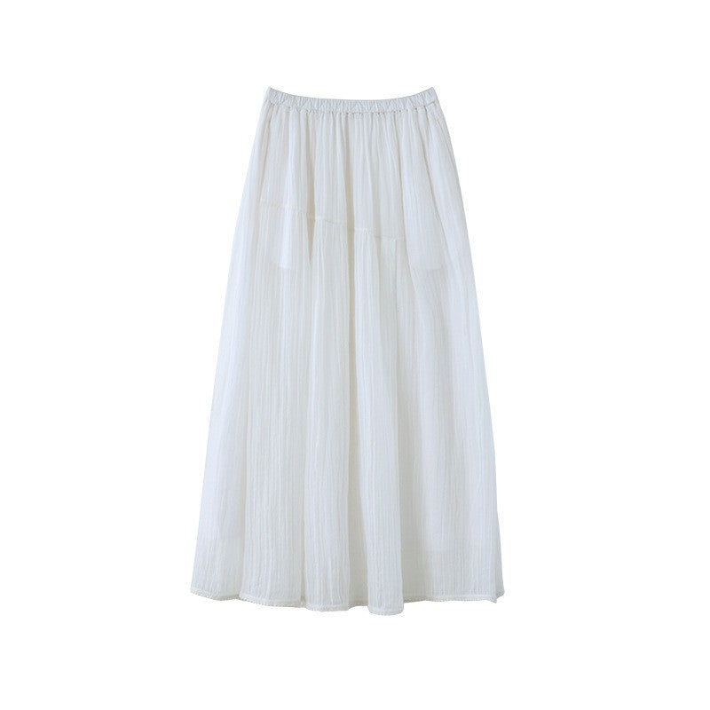 Portofino Textured Maxi Skirt - Cloud White