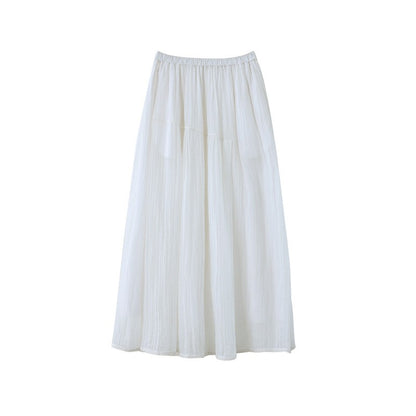 Portofino Textured Maxi Skirt - Cloud White