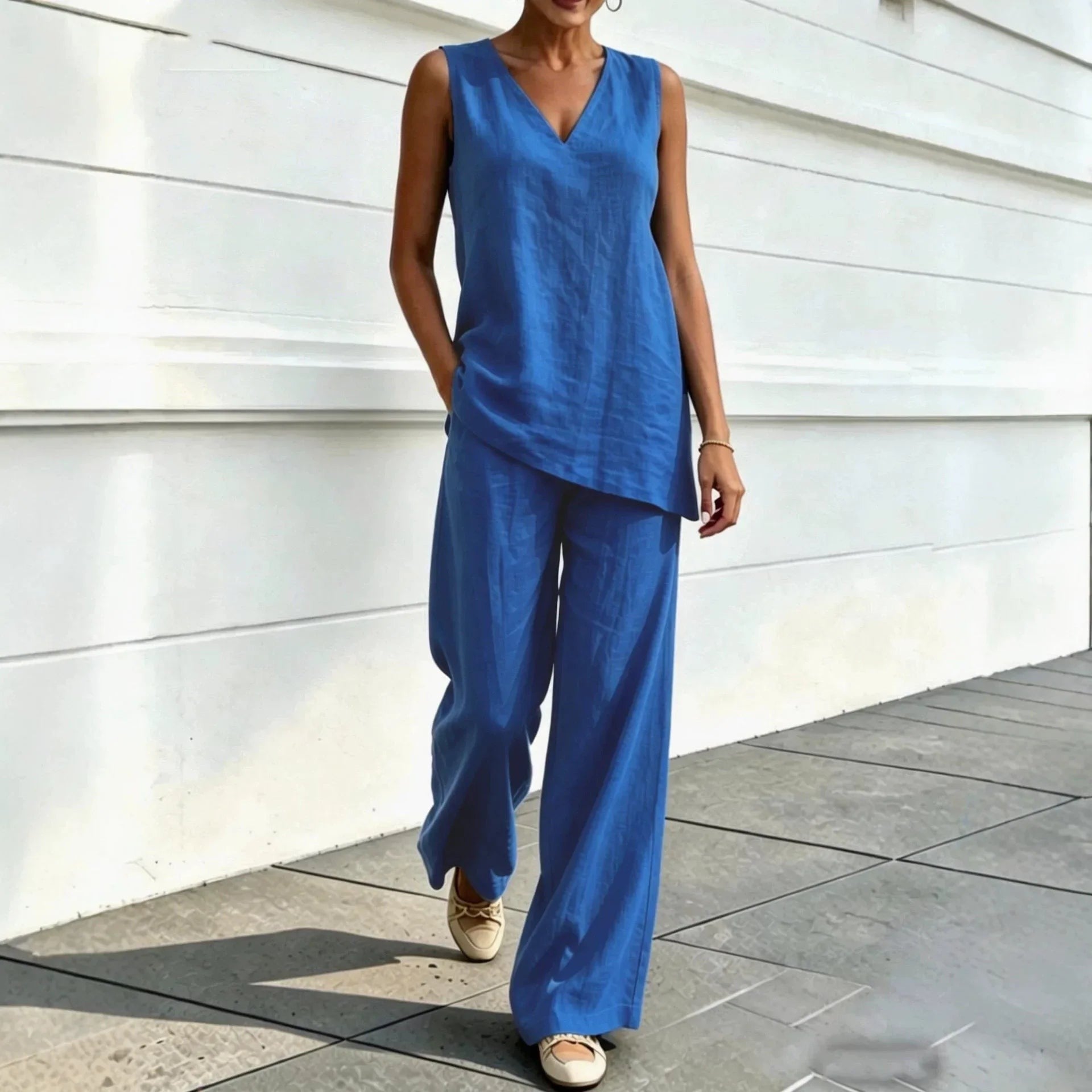 Prato Relaxed Two Piece Set - Azure