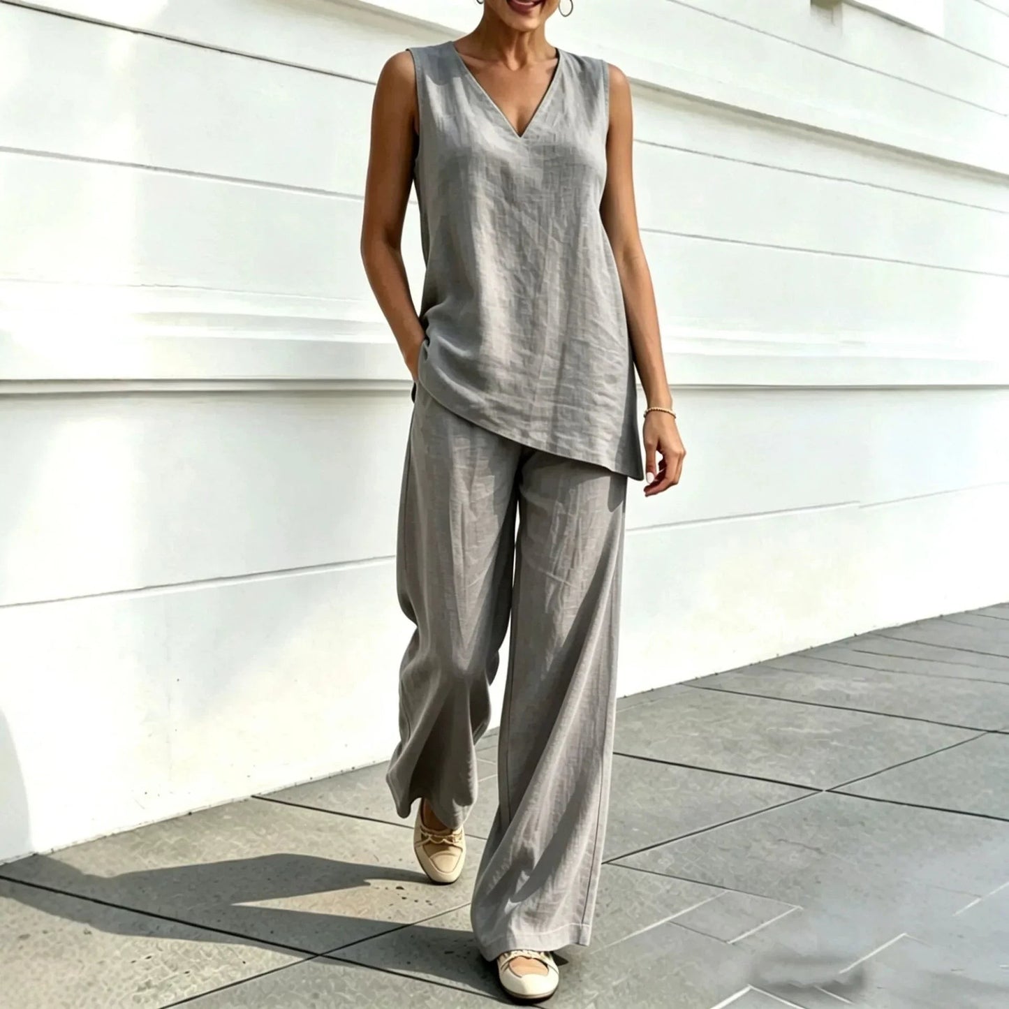 Prato Relaxed Two Piece Set - Charcoal