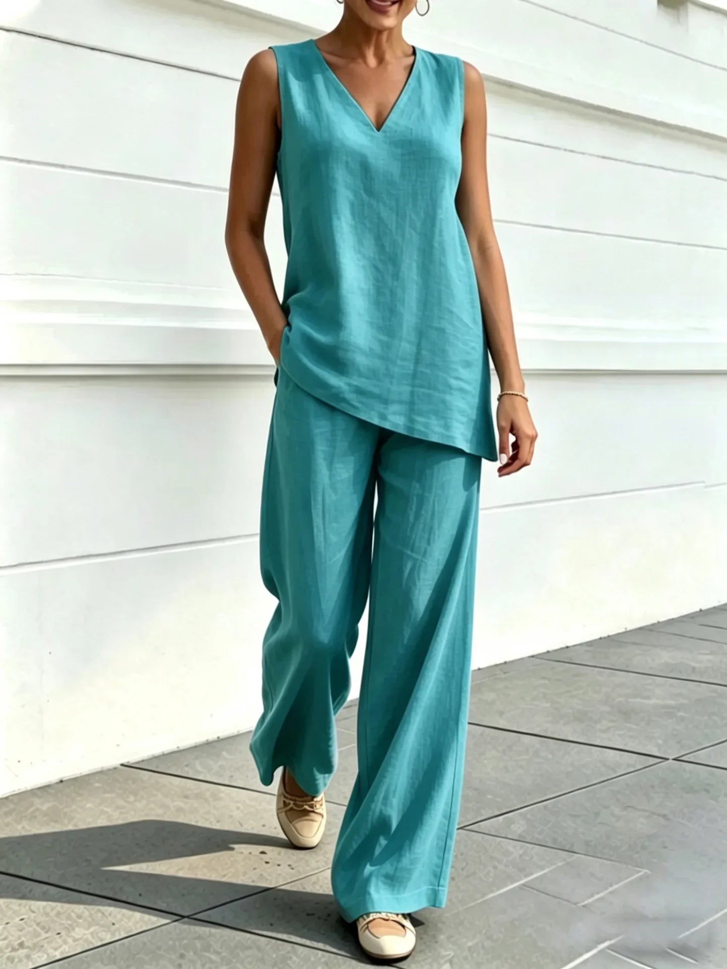 Prato Relaxed Two Piece Set - Teal