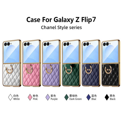 Quilted Z Flip Leather Case