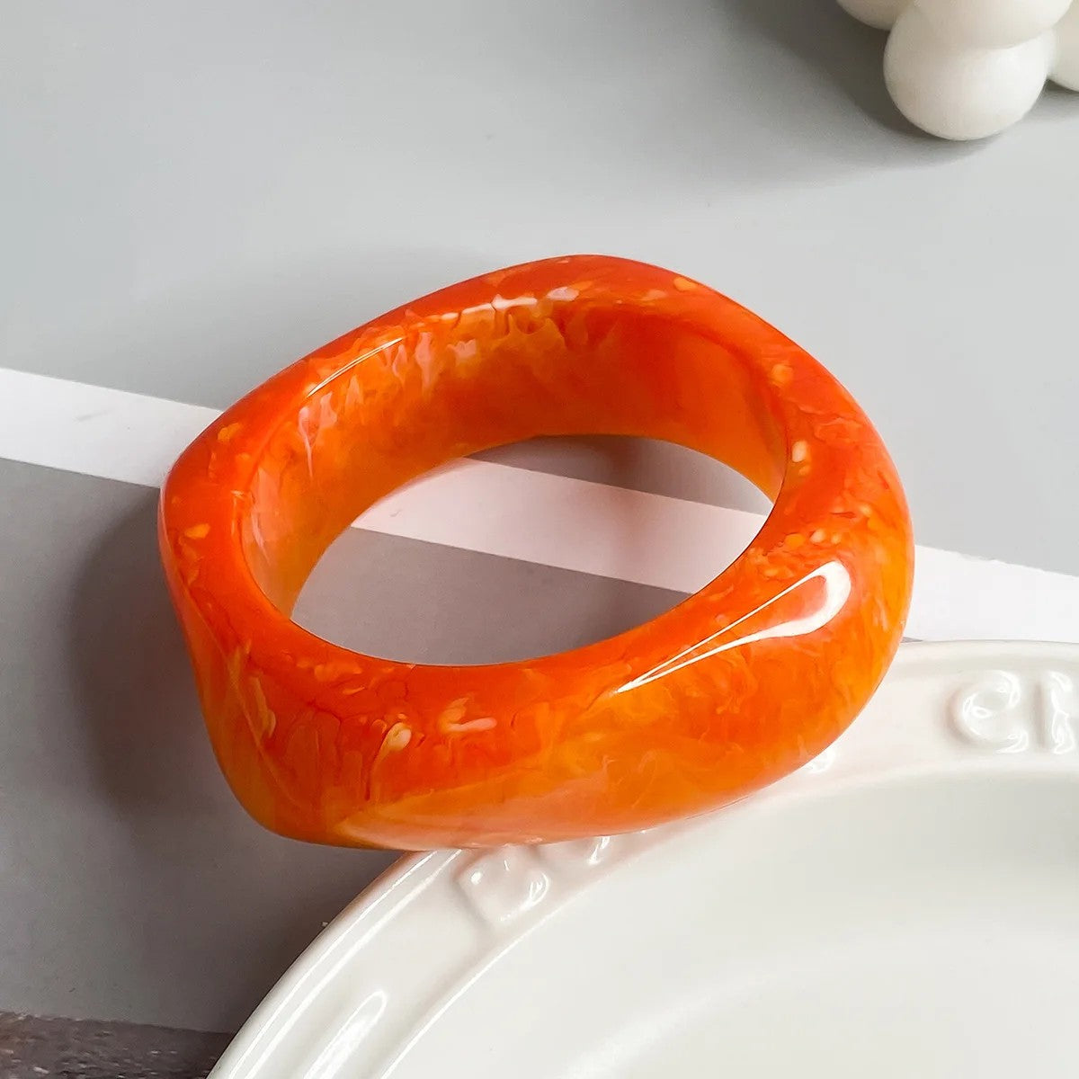 Rennes Irregular Resin Ring - Marigold