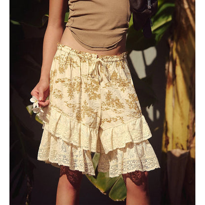 Rennes Ruffle Bloomers - Beige