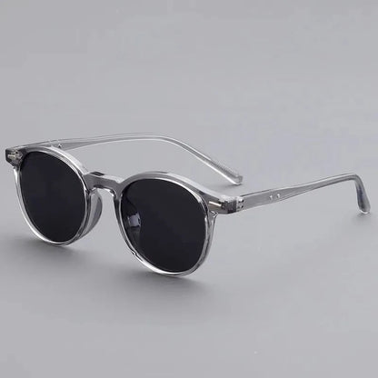Rethymno Vintage Round Sunglasses - Grey Transparent