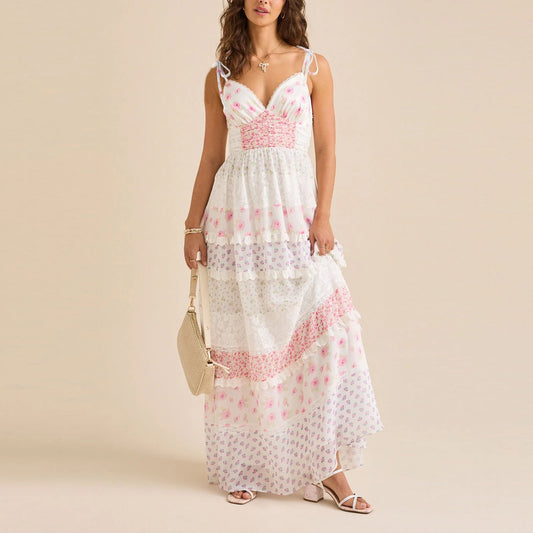 Rhodes Floral Maxi Dress - Blush Floral
