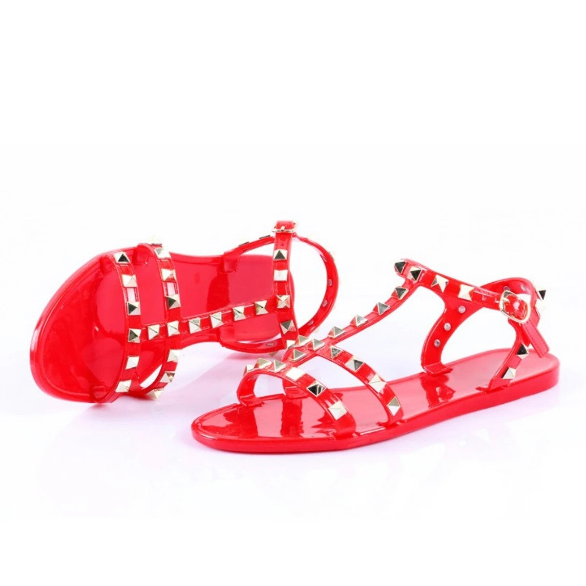 Ridgeline Studded Flat Sandals - Rosewood