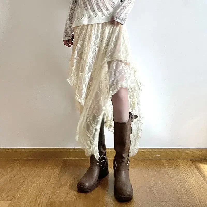 Rila Lace Asymmetrical Skirt