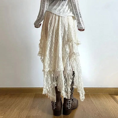 Rila Lace Asymmetrical Skirt