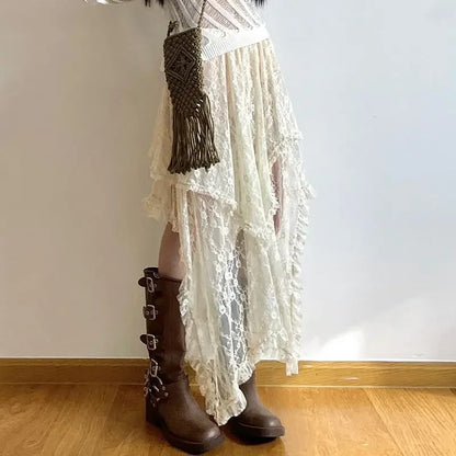 Rila Lace Asymmetrical Skirt