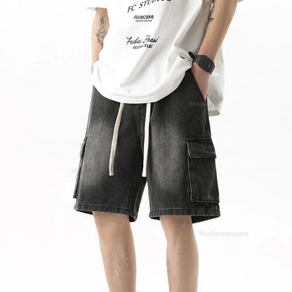 Rimini Cargo Denim Shorts - Slate Grey