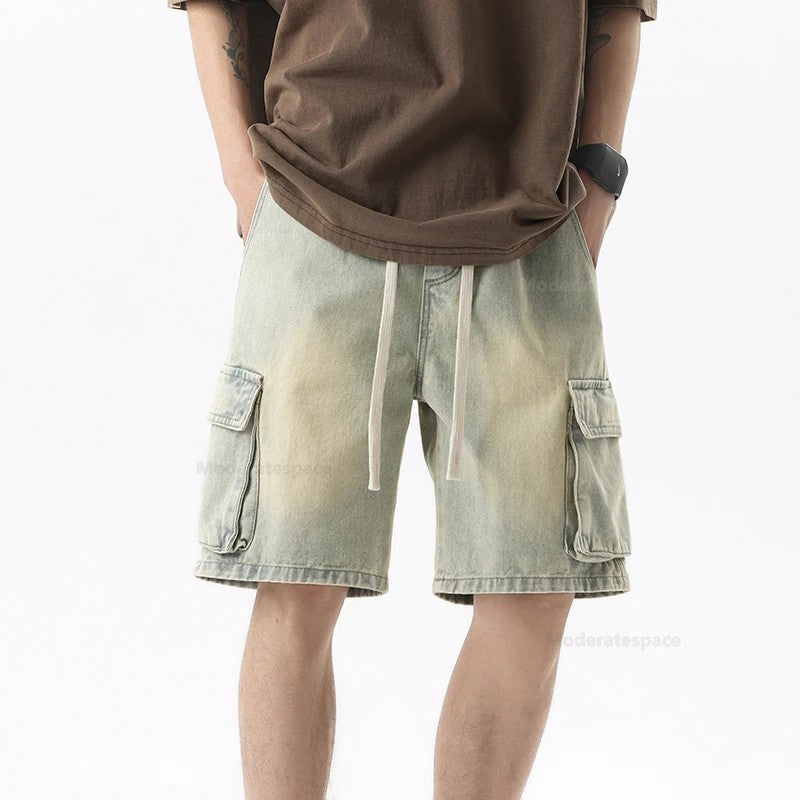 Rimini Cargo Denim Shorts - Ochre