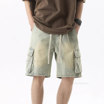Rimini Cargo Denim Shorts - Ochre