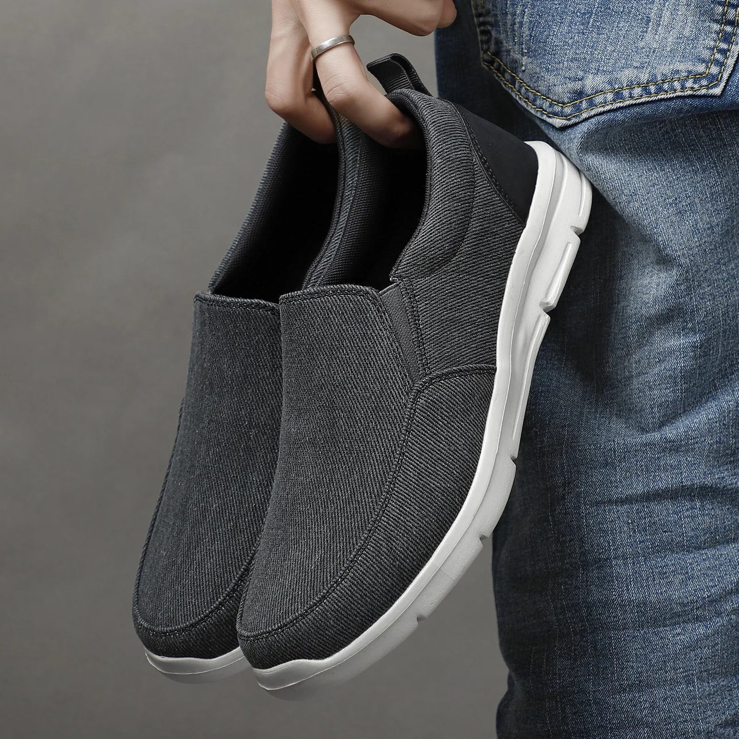 Riva Canvas Slip-On Loafers - Black