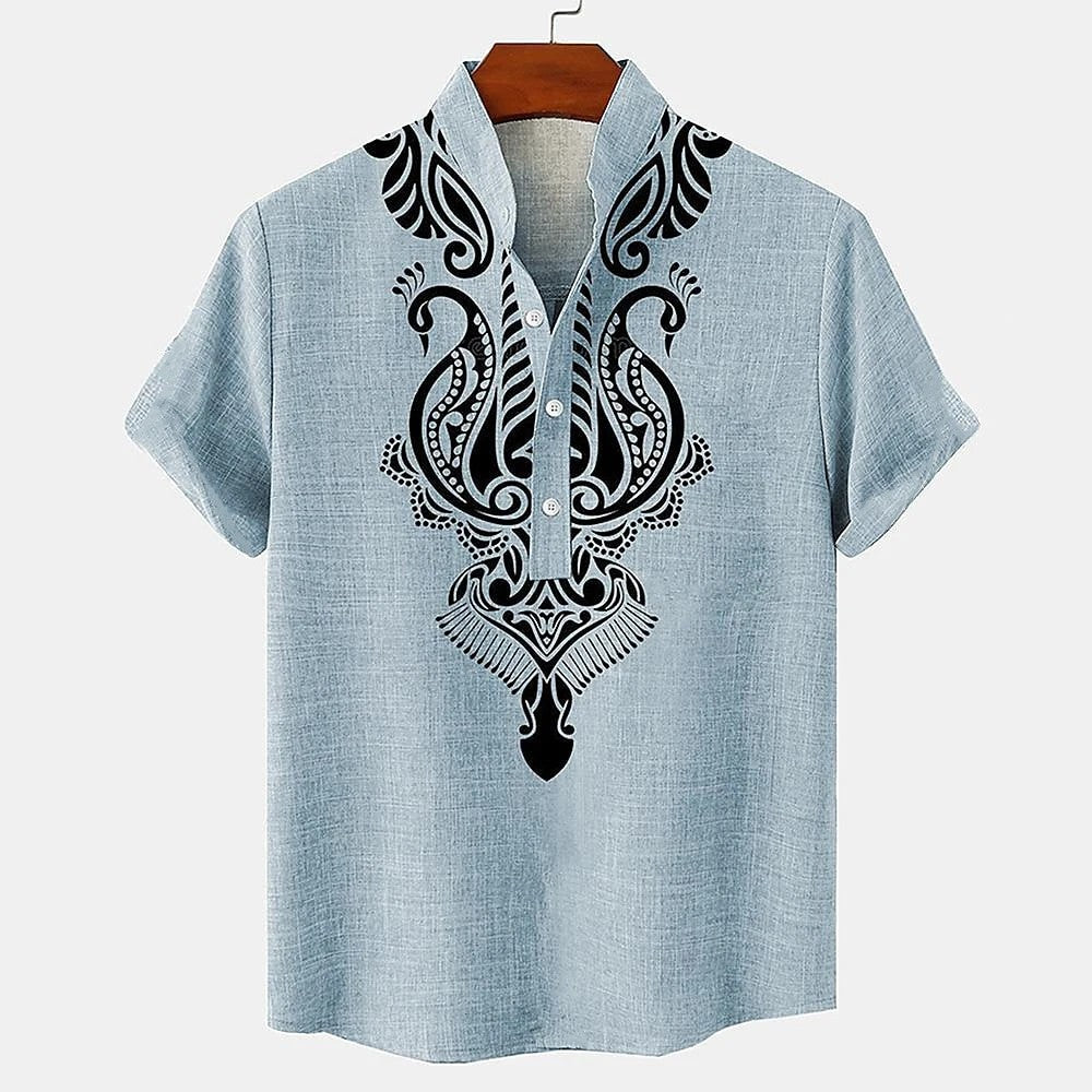 Rivea Print Linen Shirt - Forest Green