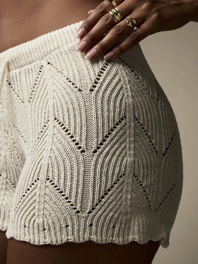 Riviera Crochet Drawstring Shorts