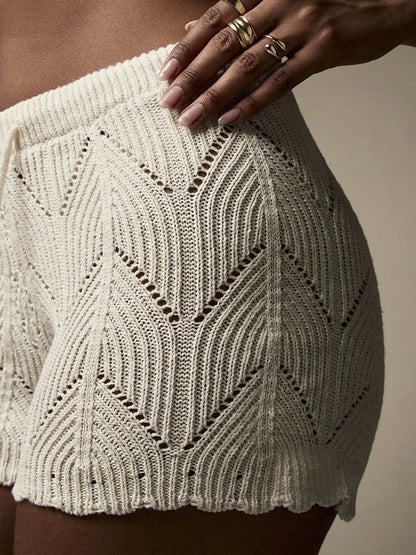 Riviera Crochet Drawstring Shorts