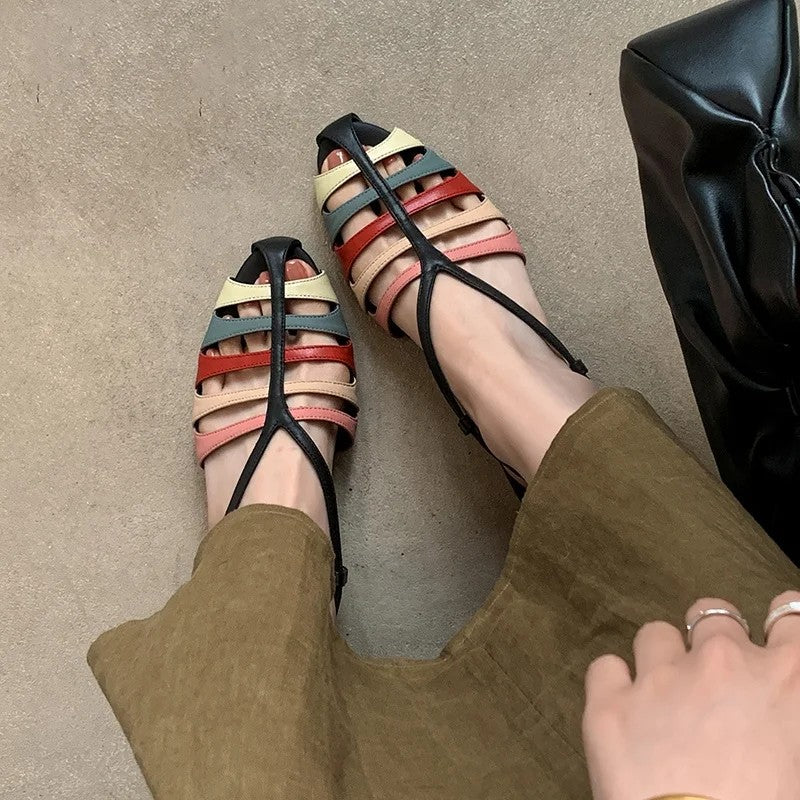 Rossetti Genuine Leather Sandals - Chromatic Weave