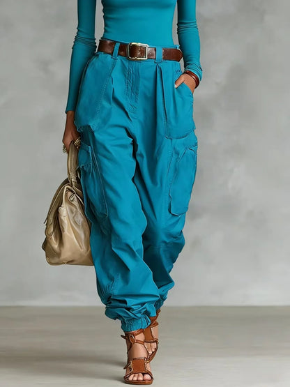 Roux Cuffed Utility Pants - Cobalt Blue