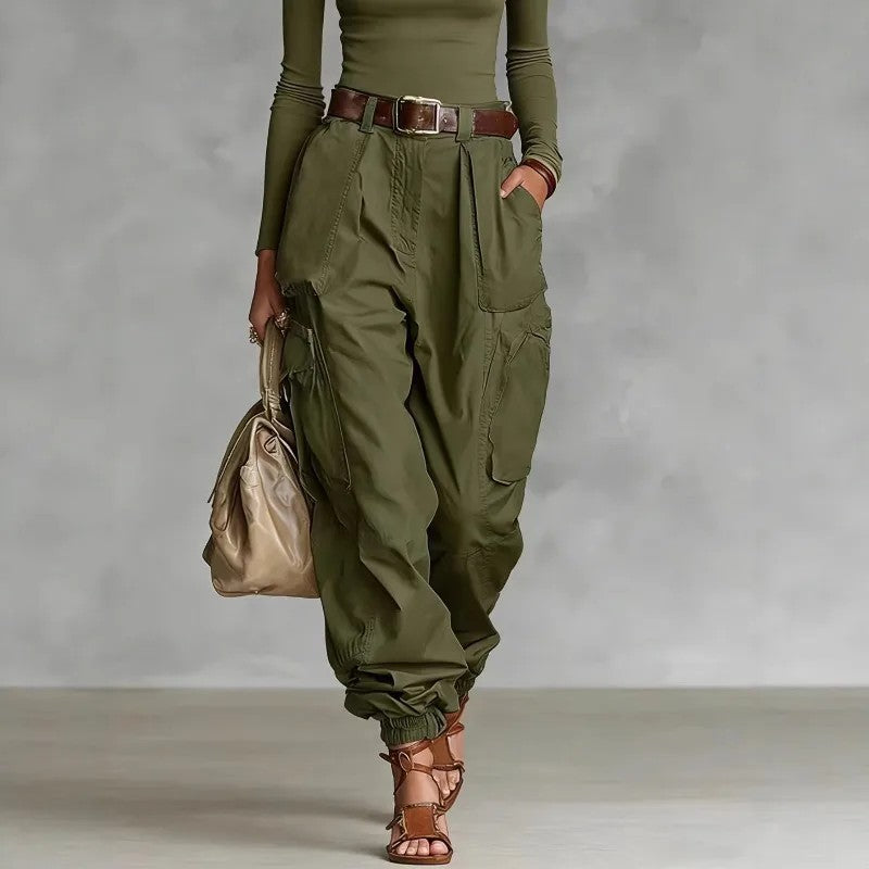 Roux Cuffed Utility Pants - Olive