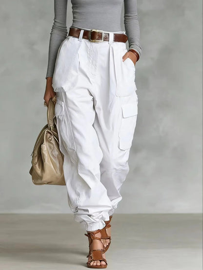 Roux Cuffed Utility Pants - White