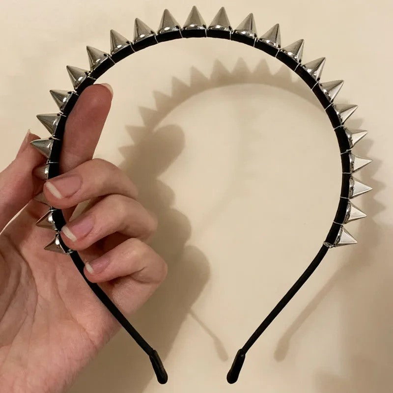 Rune Studded Headband - Silver