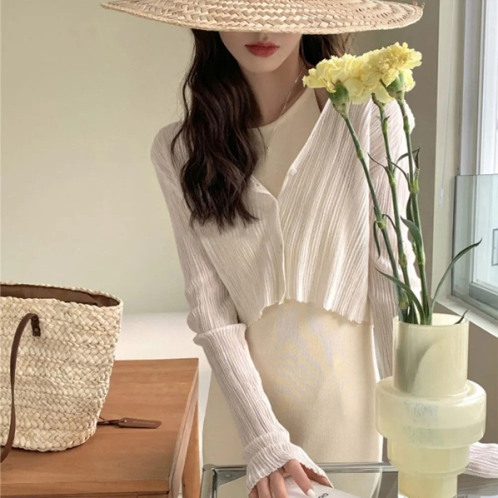 Salerno Ice Silk Cardigan - Apricot