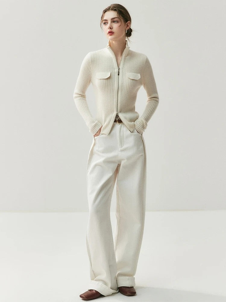 Savona 100% Cashmere Stand Collar Cardigan