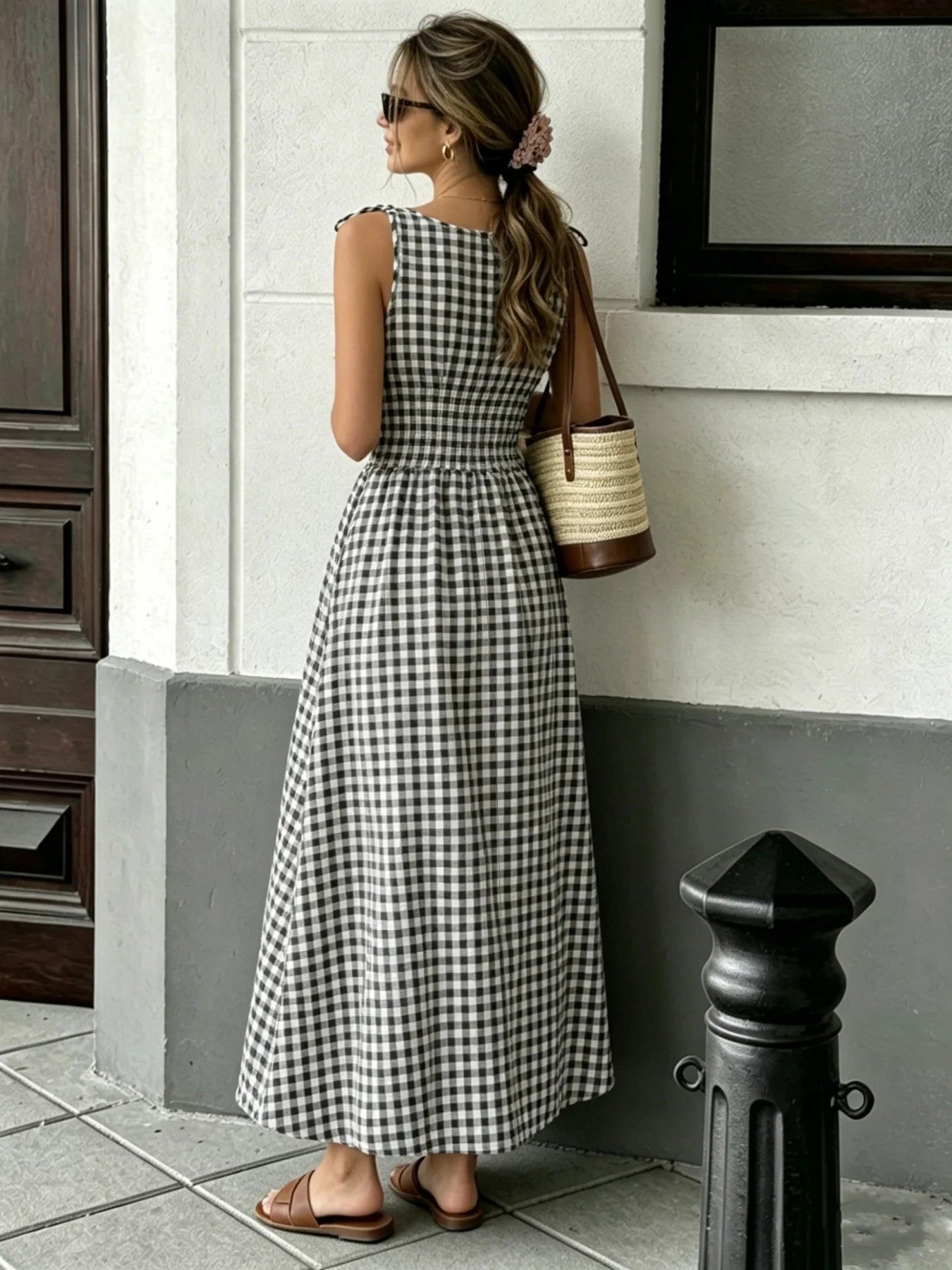 Savoy Gingham Maxi Dress