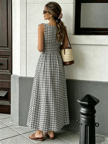 Savoy Gingham Maxi Dress