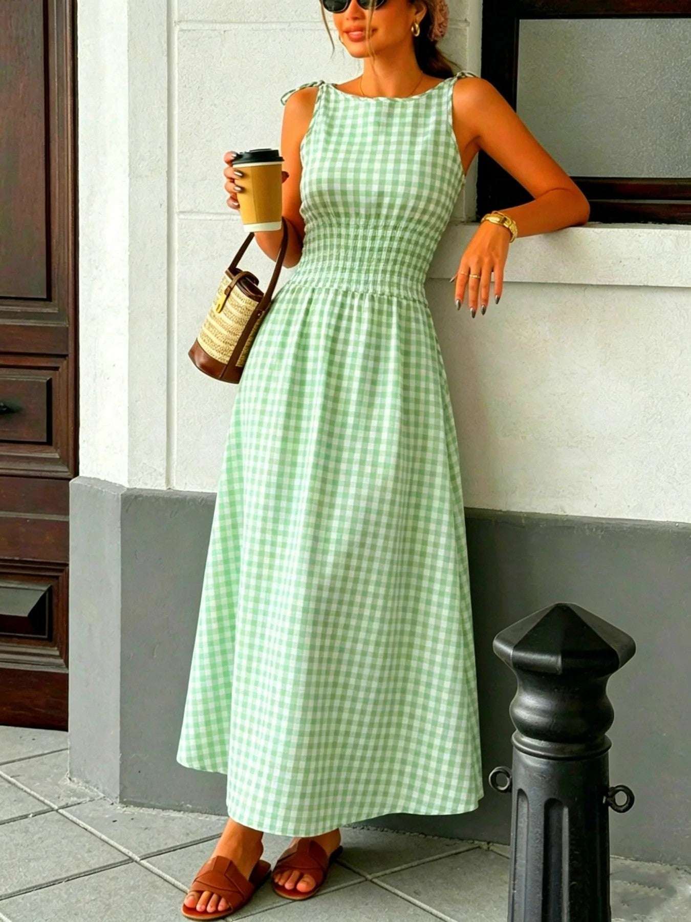 Savoy Gingham Maxi Dress