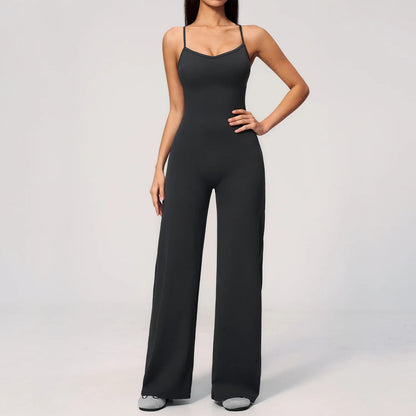 Sculpt Wide Leg Jumpsuit - Onyx Black