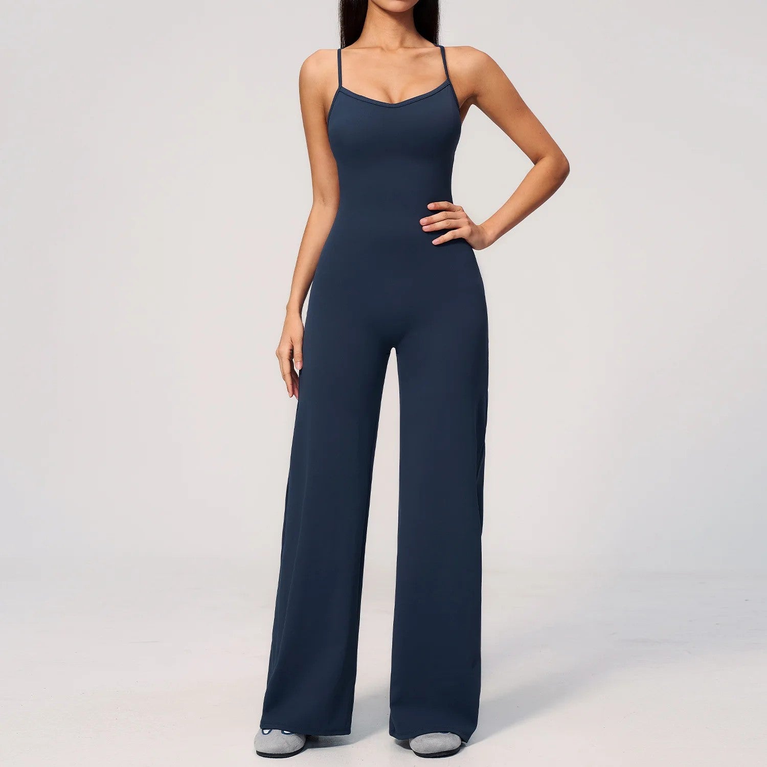 Sculpt Wide Leg Jumpsuit - Pacific Blue