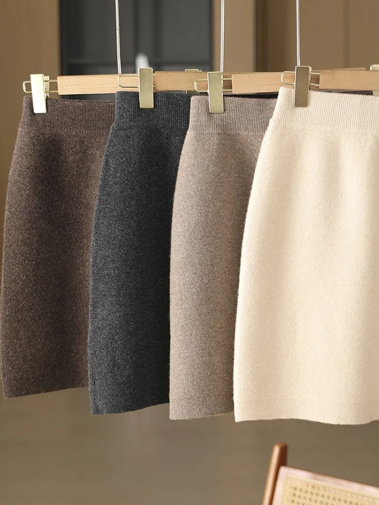 Strasbourg Merino Wool Cashmere Mini Skirt
