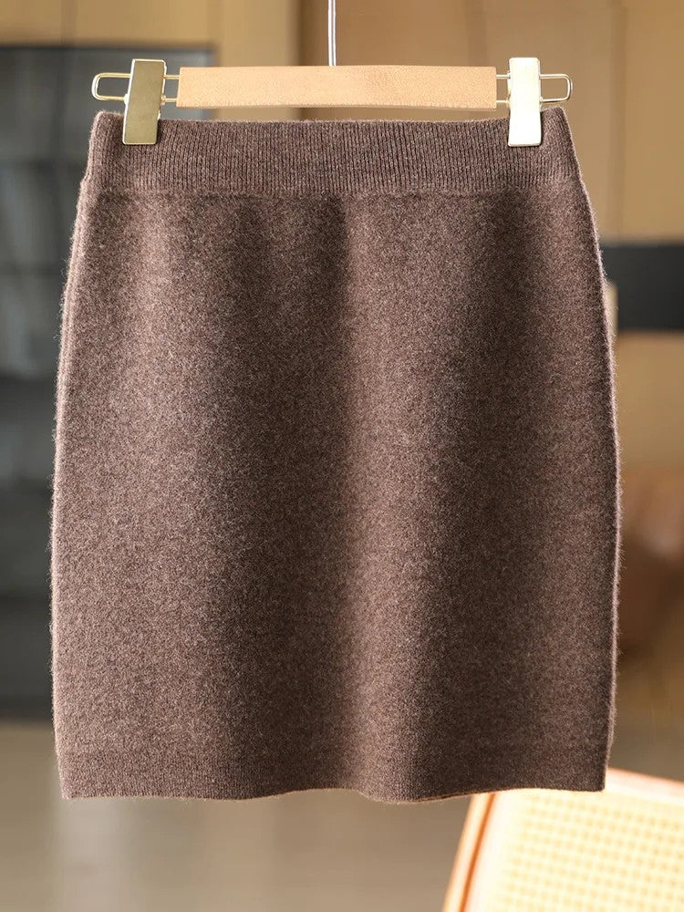 Strasbourg Merino Wool Cashmere Mini Skirt