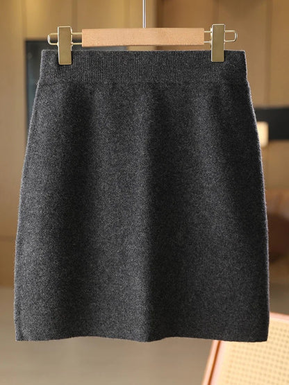 Strasbourg Merino Wool Cashmere Mini Skirt