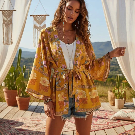 Taranto Floral Tie Kimono