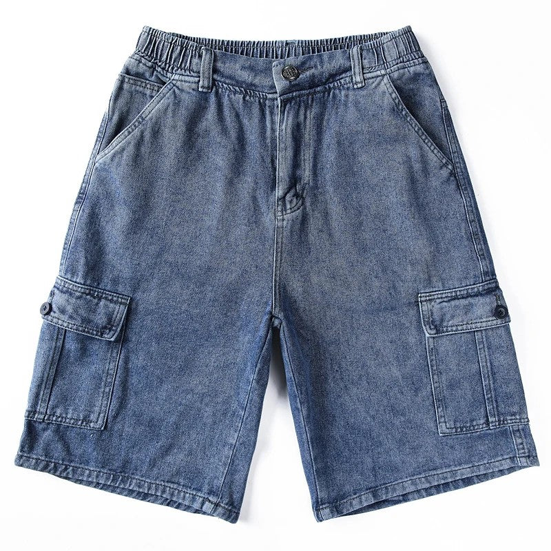 Tarragona Denim Cargo Shorts - Indigo Blue