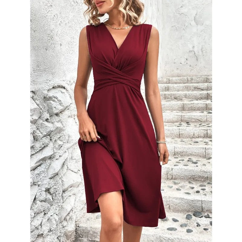 Stelvio Pleated Maxi Dress - Merlot