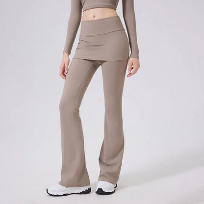 Tempo Flared Skirt Leggings - Apricot