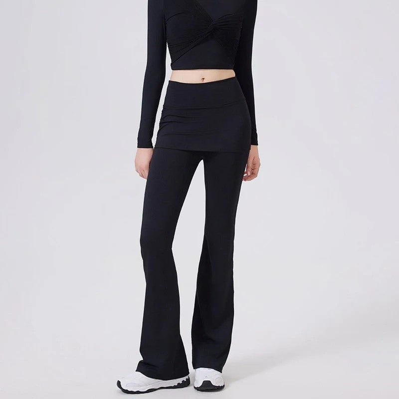 Tempo Flared Skirt Leggings - Black