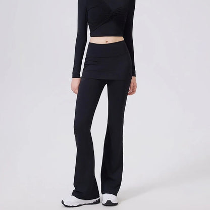 Tempo Flared Skirt Leggings - Black