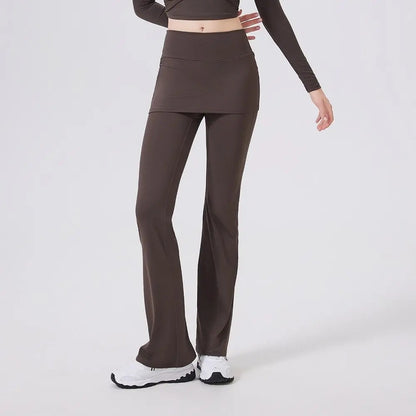 Tempo Flared Skirt Leggings - Ebony Brown